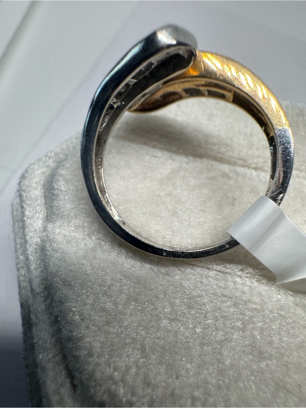 Vintage 14K 585 Two Tone Yellow & White Gold Natural Diamond Ring 4.3g Size 7 - Picture 11 of 16